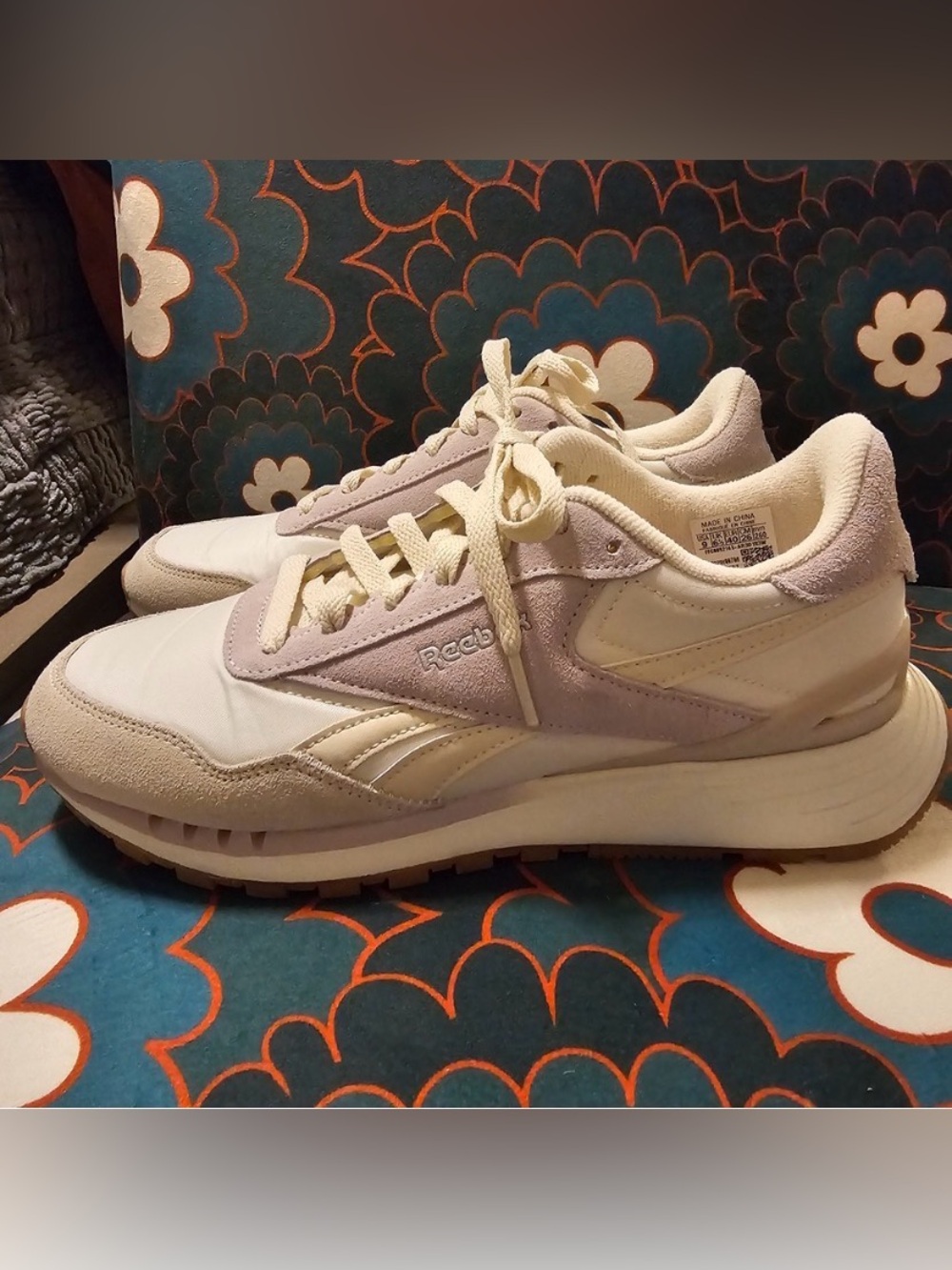 Reebok Women's Cream and Lavender Sneakers